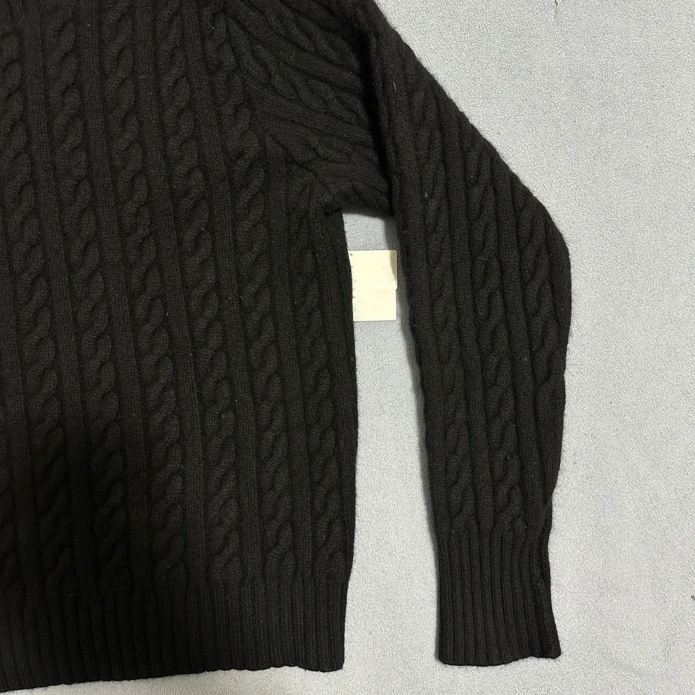 Polo Ralph Lauren‎ Cable Knit Wool Cashmere Sweater Long Sleeve Black Mens XL